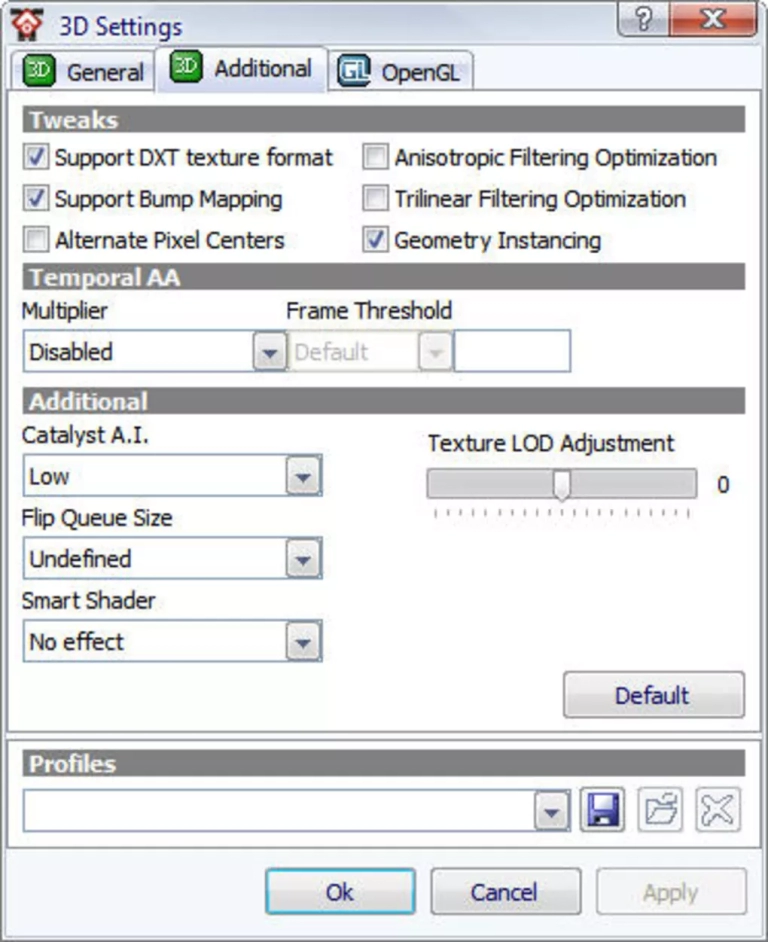 ATI Tray Tools 3D Settings Sreenshot